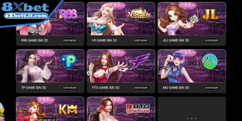 Những nhà cung cấp Game Bài hàng đầu tại 8Xbet
