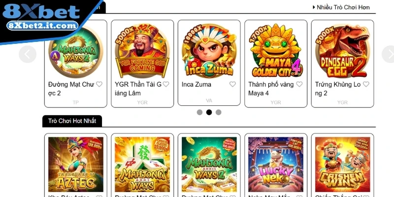 Khái quát sảnh Slot Game – Nổ Hũ 8xbet
